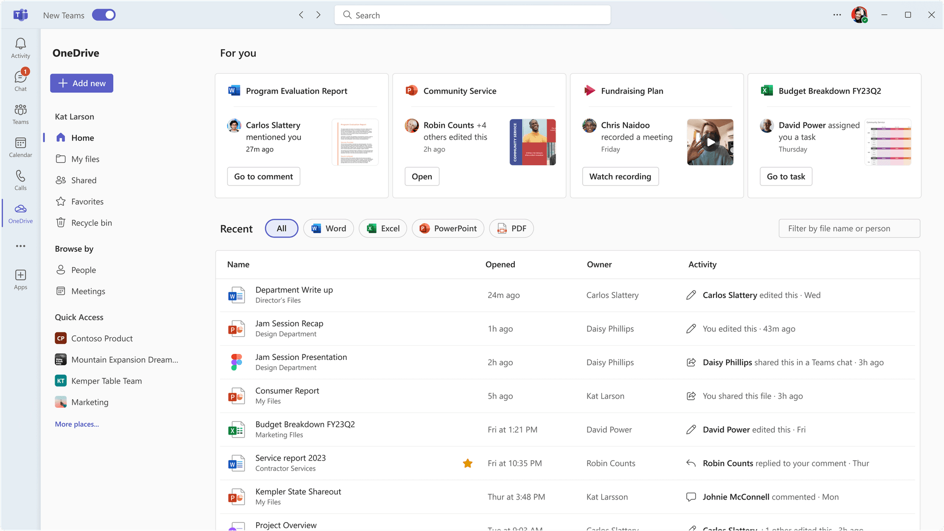 OneDrive w Teams OneDrive w Teams